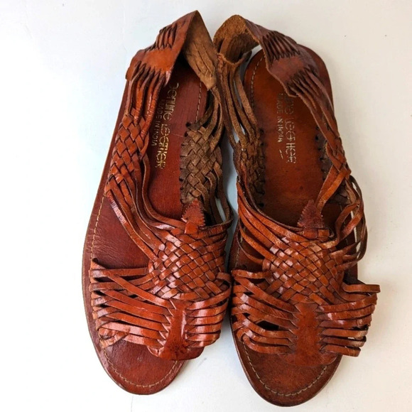 Vintage Huraches Leather Sandals -9 - Picture 1 of 8